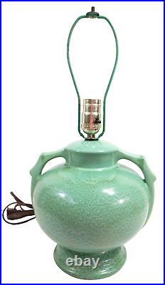 Stangl Pottery Lamp Apple Green Ring Handle Art Deco Vintage No. 1682 Drip Glaze
