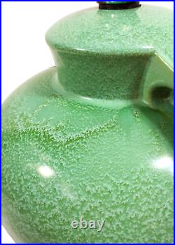 Stangl Pottery Lamp Apple Green Ring Handle Art Deco Vintage No. 1682 Drip Glaze