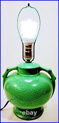 Stangl Pottery Lamp Apple Green Ring Handle Art Deco Vintage No. 1682 Drip Glaze