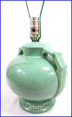Stangl Pottery Lamp Apple Green Ring Handle Art Deco Vintage No. 1682 Drip Glaze