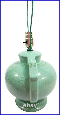 Stangl Pottery Lamp Apple Green Ring Handle Art Deco Vintage No. 1682 Drip Glaze