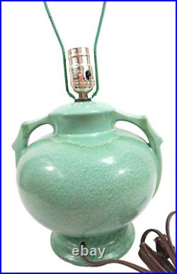 Stangl Pottery Lamp Apple Green Ring Handle Art Deco Vintage No. 1682 Drip Glaze