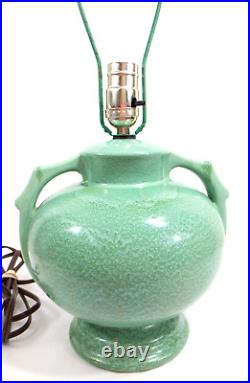 Stangl Pottery Lamp Apple Green Ring Handle Art Deco Vintage No. 1682 Drip Glaze