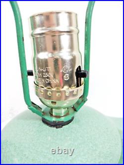 Stangl Pottery Lamp Apple Green Ring Handle Art Deco Vintage No. 1682 Drip Glaze
