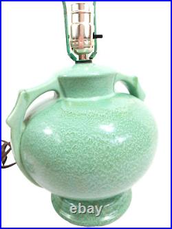 Stangl Pottery Lamp Apple Green Ring Handle Art Deco Vintage No. 1682 Drip Glaze