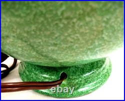 Stangl Pottery Lamp Apple Green Ring Handle Art Deco Vintage No. 1682 Drip Glaze