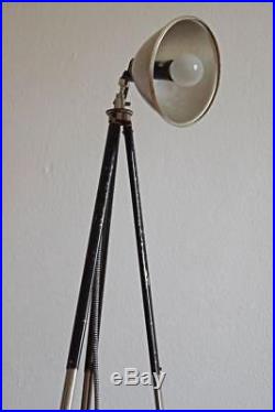 Stativlampe Alt Antik Industriedesign Art Deco Lampe Loft Tripod Dreibein Metall