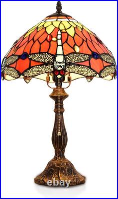 Stunning 12-Inch Orange Dragonfly Tiffany Table Lamp for Any Room
