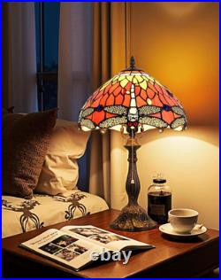 Stunning 12-Inch Orange Dragonfly Tiffany Table Lamp for Any Room