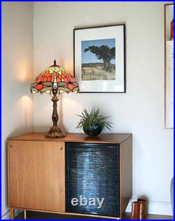 Stunning 12-Inch Orange Dragonfly Tiffany Table Lamp for Any Room
