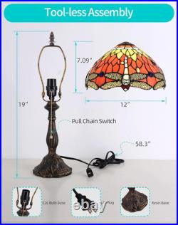 Stunning 12-Inch Orange Dragonfly Tiffany Table Lamp for Any Room