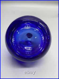 Stunning Art Deco Nymph Lamp Base with5 Hand-Cut Romanian Cobalt Crystal Globe