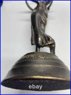 Stunning Art Deco Nymph Lamp Base with5 Hand-Cut Romanian Cobalt Crystal Globe