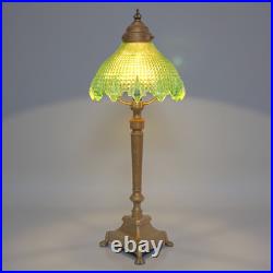 Stunning Original Art Deco Table Lamp MANCHESTER GREEN Brass Lamp 1920