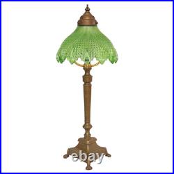 Stunning Original Art Deco Table Lamp MANCHESTER GREEN Brass Lamp 1920