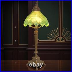 Stunning Original Art Deco Table Lamp MANCHESTER GREEN Brass Lamp 1920