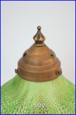 Stunning Original Art Deco Table Lamp MANCHESTER GREEN Brass Lamp 1920