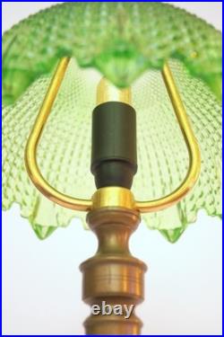 Stunning Original Art Deco Table Lamp MANCHESTER GREEN Brass Lamp 1920
