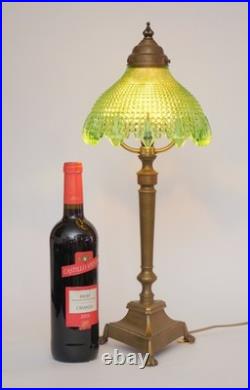 Stunning Original Art Deco Table Lamp MANCHESTER GREEN Brass Lamp 1920