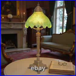 Stunning Original Art Deco Table Lamp MANCHESTER GREEN Brass Lamp 1920
