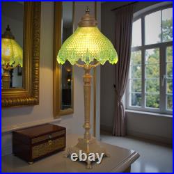 Stunning Original Art Deco Table Lamp MANCHESTER GREEN Brass Lamp 1920