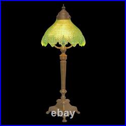 Stunning Original Art Deco Table Lamp MANCHESTER GREEN Brass Lamp 1920