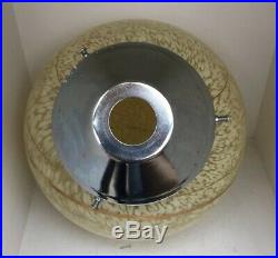 Stylish Art Deco Saturn Style Glass Lamp Shade With Original Chrome Gallery