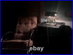Sudre French Art Deco Machine Age Jazz Band Musician Chrome Desk Table Lamp Vtg