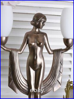 Table Lamp Art Deco Table Desk Lamp Female Act Bauhaus Lamp Vintage Bedside Lamp