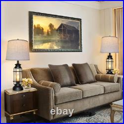 Table Lamps Set of 2 with USB Port 3 Way Dimmable Touch Lamps 28.5 Tall Rustic