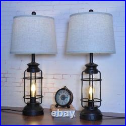 Table Lamps Set of 2 with USB Port 3 Way Dimmable Touch Lamps 28.5 Tall Rustic