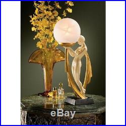 The Desiree Art Deco Lighted Graceful Magnificent Table Lamp Sculpture