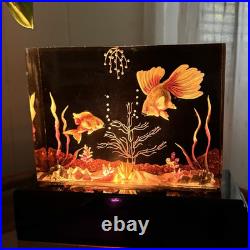 Thompson Plasticraft Art Deco Lucite Aquarium Fish Accent Lamp TV Lamp MCM