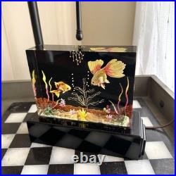 Thompson Plasticraft Art Deco Lucite Aquarium Fish Accent Lamp TV Lamp MCM