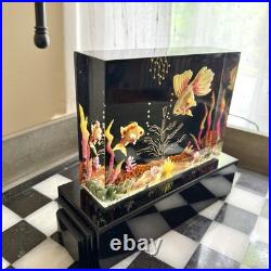 Thompson Plasticraft Art Deco Lucite Aquarium Fish Accent Lamp TV Lamp MCM
