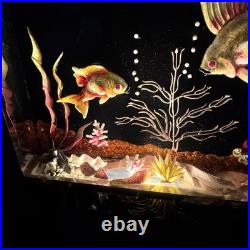 Thompson Plasticraft Art Deco Lucite Aquarium Fish Accent Lamp TV Lamp MCM