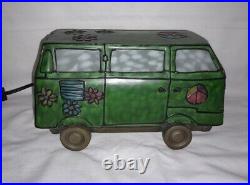 Tiffany Style Grateful Dead Party Lite-up Hippy Vw Micro Bus / Van Glass Lamp