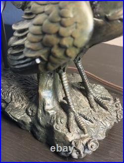 Tiffany Style Peacock Bird Lamp Colorful Art Corded Electric