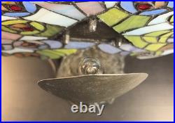 Tiffany Style Peacock Bird Lamp Colorful Art Corded Electric