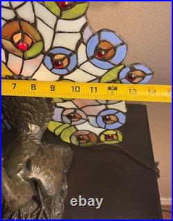 Tiffany Style Peacock Bird Lamp Colorful Art Corded Electric Tiffany Style Peacock Bird Lamp Colorful Art Corded Electric