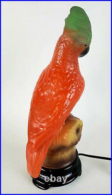 Tiffin Parrot Lamp Vintage Art Deco Table Light Figural Shade Old Boudoir Bird