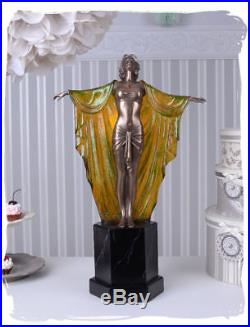 Tischlampe Art Deco Skulptur Tänzeriin 20er Jahre Stil Leuchte Lampe Frauenfigur