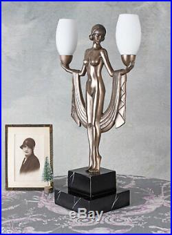 Tischlampe Art Deco Tischleuchte Frauenakt Bauhaus Lampe Vintage Nachttischlampe