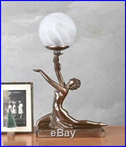 Tischlampe Frauenfigur Art Deco Frauenakt Tischleuchte Nachttischlampe Bauhaus