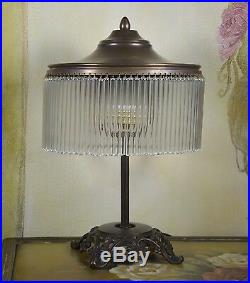 Tischlampe Schreibtischlampe Stehlampe Art Deco Lampe Glas Messing