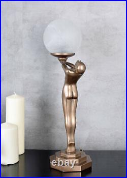Tischleuchte Art Deco Figur Erotik Lampe Frauenakt Leuchte Tischlampe Metropolis