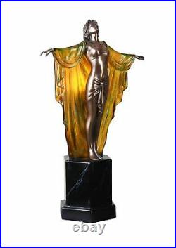 Tischleuchte Art Deco Skulptur Femme Fatale Leuchte Lampe Nachttischleuchte neu