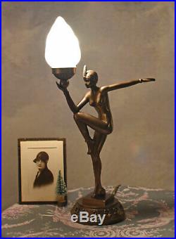 Tischleuchte Femme Fatale Lampe Antik Tischlampe Art Deco Nachttischlampe Retro