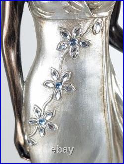 Toscano Art Deco Style Peacock Twin Maiden Table Lamp Beautiful Ladies Torchier