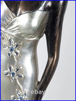 Toscano Art Deco Style Peacock Twin Maiden Table Lamp Beautiful Ladies Torchier